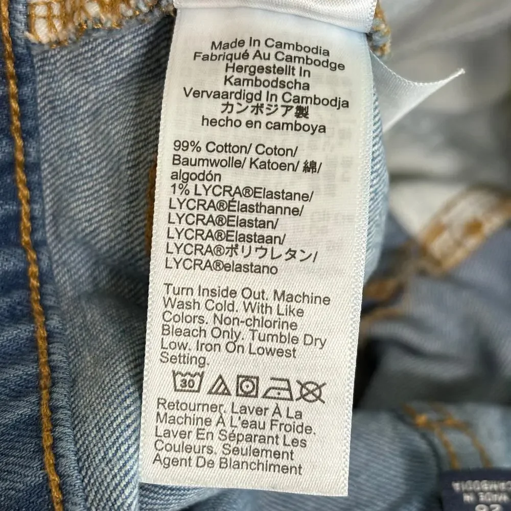 J. Crew Mid Rise Flare Crop Jeans‎ Stretch Denim Button Fly Women's Size 28